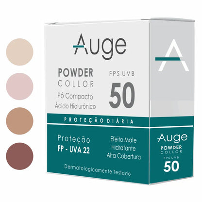 BB POWDER COLLOR PÓ COMPACTO FPS 50 Auge product_type bb-powder-auge-collor-base-natural-bege-bronze-chocolate  collor, Cuidado Facial, protetor solar
