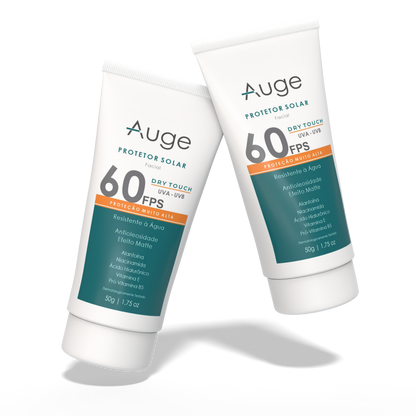 Auge Protetor Solar Facial FPS 60 Oil Free 50g – Com Ácido Hialurônico e Niacinamida